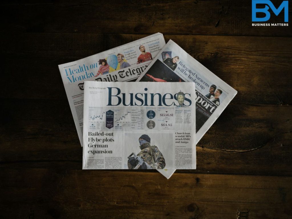 business news channel's business magazines and newspapers on the table