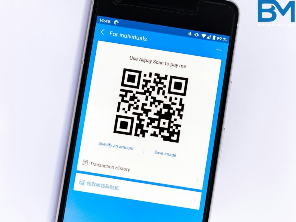 online payment app showing qr code interface
