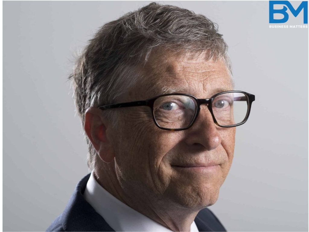 bill gates former ceo of microsoft with specs looking in the camera
