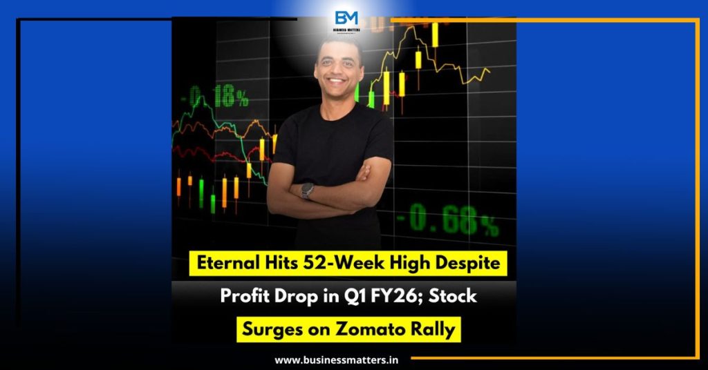 Eternal Hits 52-Week High Despite Profit Drop in Q1 FY26; Stock Surges on Zomato Rally