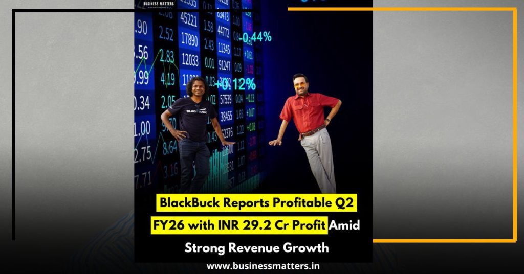 BlackBuck Reports Profitable Q2 FY26 with INR 29.2 Cr Profit Amid Strong Revenue Growth BlackBuck Reports Profitable Q2 FY26 with INR 29.2 Cr Profit Amid Strong Revenue Growth