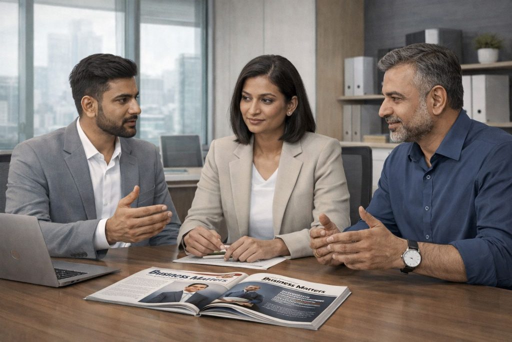 Entrepreneurs discussing business strategy